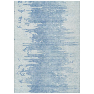 HomeRoots 9' Sky Blue and Denim Blue Abstract Washable Area Rug for Stylish Indoor and Outdoor Spaces 9' X 12' 582438