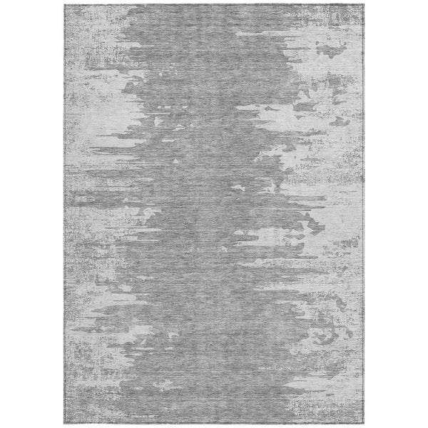 Homeroots 3' Stylish Green And Mint Abstract Washable Area Rug For Indoor And Outdoor Spaces, Durable Design 5' X 8' Polyester 582441