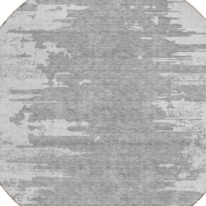 Homeroots 3' Stylish Green And Mint Abstract Washable Area Rug For Indoor And Outdoor Spaces, Durable Design 8' Round Polyester 582442