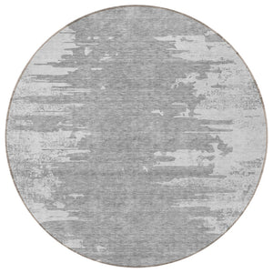 Homeroots 3' Stylish Green And Mint Abstract Washable Area Rug For Indoor And Outdoor Spaces, Durable Design 8' Round Polyester 582442