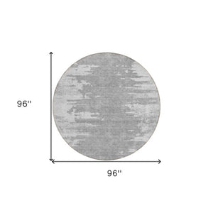 Homeroots 3' Stylish Green And Mint Abstract Washable Area Rug For Indoor And Outdoor Spaces, Durable Design 8' Round Polyester 582442