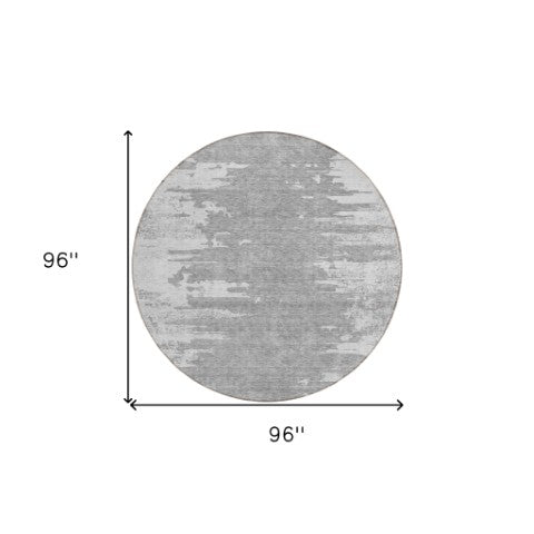 Homeroots 3' Stylish Green And Mint Abstract Washable Area Rug For Indoor And Outdoor Spaces, Durable Design 8' Round Polyester 582442