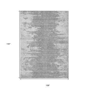 Homeroots 3' Stylish Green And Mint Abstract Washable Area Rug For Indoor And Outdoor Spaces, Durable Design 9' X 12' Polyester 582444