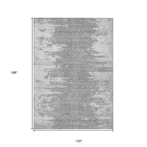 Homeroots 3' Stylish Green And Mint Abstract Washable Area Rug For Indoor And Outdoor Spaces, Durable Design 10' X 14' Polyester 582445