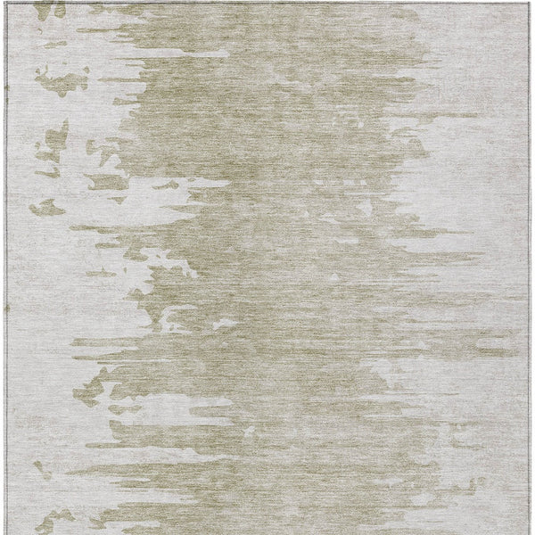 Homeroots 3' Stylish Green And Mint Abstract Washable Area Rug For Indoor And Outdoor Spaces, Durable Design 5' X 8' Polyester 582447