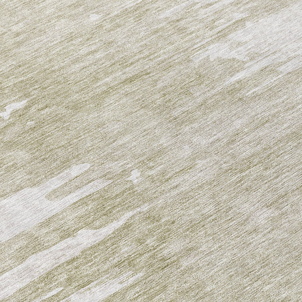 Homeroots 3' Stylish Green And Mint Abstract Washable Area Rug For Indoor And Outdoor Spaces, Durable Design 8' Round Polyester 582448