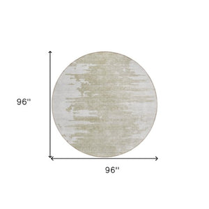 Homeroots 3' Stylish Green And Mint Abstract Washable Area Rug For Indoor And Outdoor Spaces, Durable Design 8' Round Polyester 582448