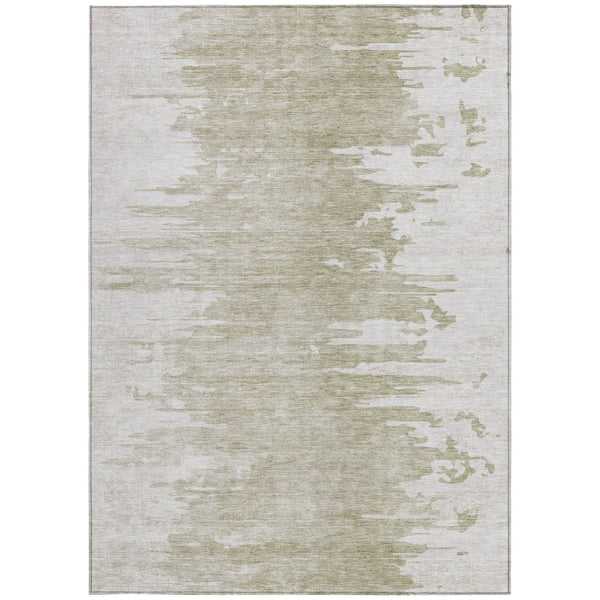 Homeroots 3' Stylish Green And Mint Abstract Washable Area Rug For Indoor And Outdoor Spaces, Durable Design 8' X 10' Polyester 582449