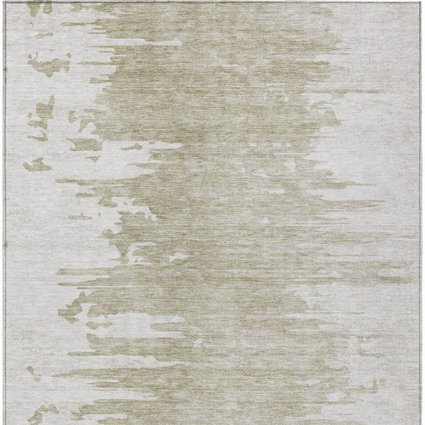 Homeroots 3' Stylish Green And Mint Abstract Washable Area Rug For Indoor And Outdoor Spaces, Durable Design 10' X 14' Polyester 582451