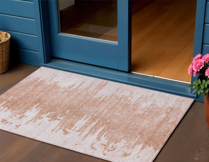 Homeroots 3' Stylish Green And Mint Abstract Washable Area Rug For Indoor And Outdoor Spaces, Durable Design 3' X 5' Polyester 582452