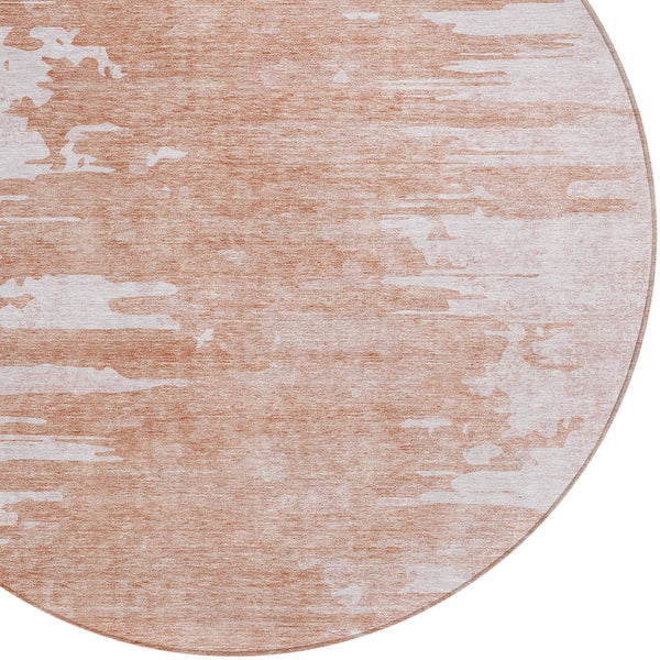 Homeroots 3' Stylish Green And Mint Abstract Washable Area Rug For Indoor And Outdoor Spaces, Durable Design 8' Round Polyester 582454