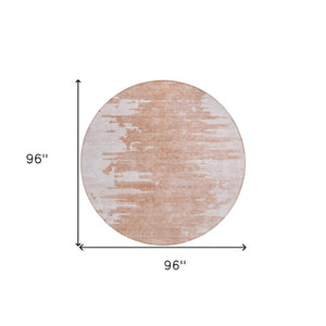 Homeroots 3' Stylish Green And Mint Abstract Washable Area Rug For Indoor And Outdoor Spaces, Durable Design 8' Round Polyester 582454