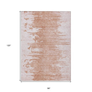 Homeroots 3' Stylish Green And Mint Abstract Washable Area Rug For Indoor And Outdoor Spaces, Durable Design 8' X 10' Polyester 582455