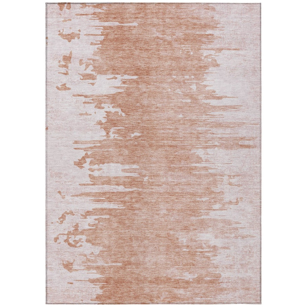 HomeRoots 9' Durable Terra Cotta Abstract Area Rug – Stylish, Washable Design for Indoor & Outdoor Spaces 9' X 12' 582456