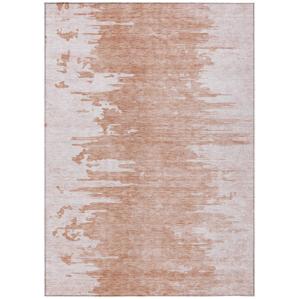 HomeRoots 9' Durable Terra Cotta Abstract Area Rug – Stylish, Washable Design for Indoor & Outdoor Spaces 9' X 12' 582456