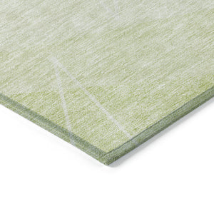 Homeroots 3' Mint Green And Ivory Geometric Washable Area Rug For Indoor And Outdoor Spaces, Stain Resistant 3' X 5' Polyester 582458