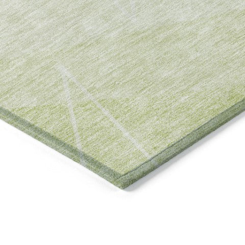 Homeroots 3' Mint Green And Ivory Geometric Washable Area Rug For Indoor And Outdoor Spaces, Stain Resistant 10' X 14' Polyester 582463