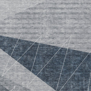 Homeroots 3' Mint Green And Ivory Geometric Washable Area Rug For Indoor And Outdoor Spaces, Stain Resistant 5' X 8' Polyester 582465