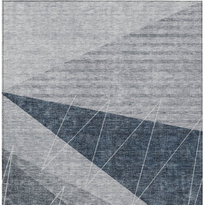 Homeroots 3' Mint Green And Ivory Geometric Washable Area Rug For Indoor And Outdoor Spaces, Stain Resistant 8' X 10' Polyester 582467