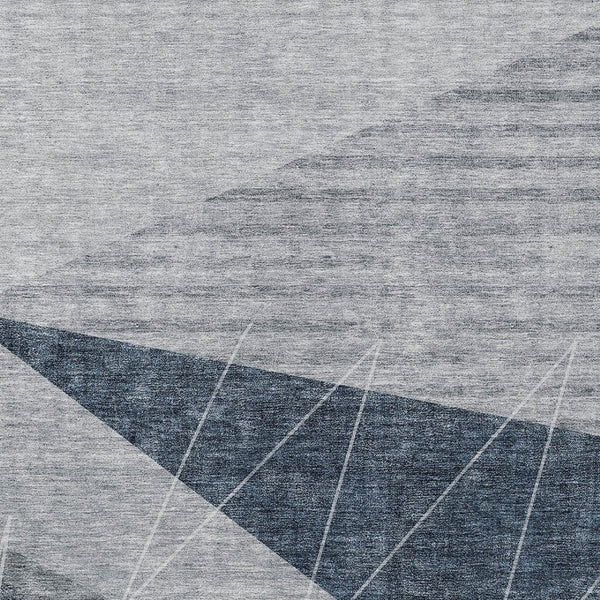 Homeroots 3' Mint Green And Ivory Geometric Washable Area Rug For Indoor And Outdoor Spaces, Stain Resistant 8' X 10' Polyester 582467