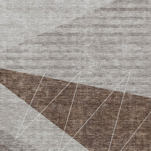 Homeroots 3' Mint Green And Ivory Geometric Washable Area Rug For Indoor And Outdoor Spaces, Stain Resistant 5' X 8' Polyester 582471