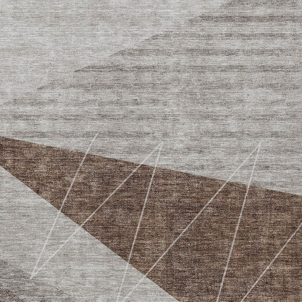 Homeroots 3' Mint Green And Ivory Geometric Washable Area Rug For Indoor And Outdoor Spaces, Stain Resistant 5' X 8' Polyester 582471