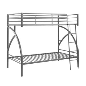 English Elm Gray Metal Twin-Over-Full Bunk Bed with Modern Lines, Space-Saving Youth Bedroom Centerpiece, Easy Assembly Gray 76.25 L x 45.25 W x 7.75 H B011P248592