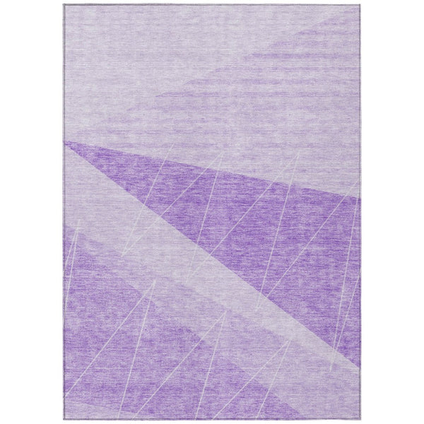HomeRoots 5' Stylish Lavender and Purple Geometric Indoor Outdoor Area Rug - Durable, Washable, Versatile Design 5' X 8' 582477
