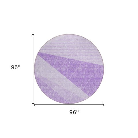 Homeroots 3' Mint Green And Ivory Geometric Washable Area Rug For Indoor And Outdoor Spaces, Stain Resistant 8' Round Polyester 582478