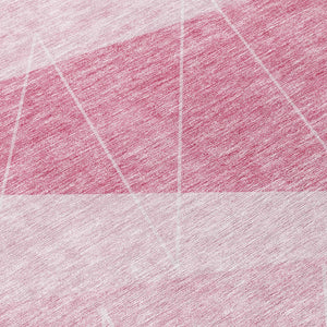 Homeroots 3' Mint Green And Ivory Geometric Washable Area Rug For Indoor And Outdoor Spaces, Stain Resistant 3' X 5' Polyester 582482