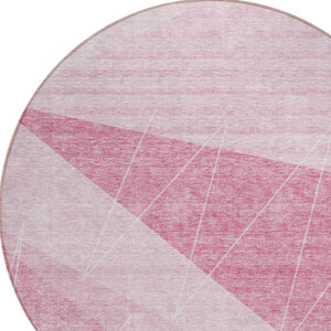 Homeroots 3' Mint Green And Ivory Geometric Washable Area Rug For Indoor And Outdoor Spaces, Stain Resistant 8' Round Polyester 582484