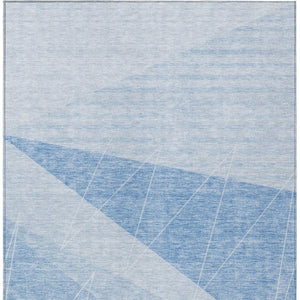 Homeroots 3' Mint Green And Ivory Geometric Washable Area Rug For Indoor And Outdoor Spaces, Stain Resistant 3' X 5' Polyester 582488