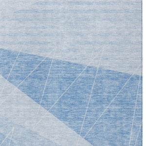 Homeroots 3' Mint Green And Ivory Geometric Washable Area Rug For Indoor And Outdoor Spaces, Stain Resistant 5' X 8' Polyester 582489