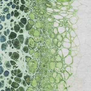 Homeroots 3' Stylish Green And Mint Abstract Washable Area Rug For Indoor And Outdoor Spaces, Durable Design 10' X 14' Polyester 582511