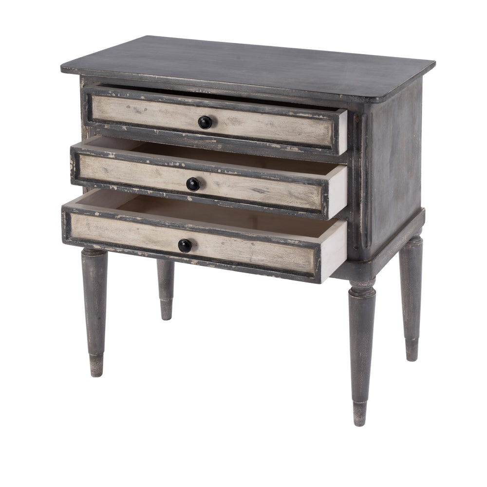 Butler Specialty Primrose Solid Wood 3 Drawer Chest - Timeless Elegance With Distressed Vintage Finish For Home Decor Cream,Gray Mango 5825140-butler