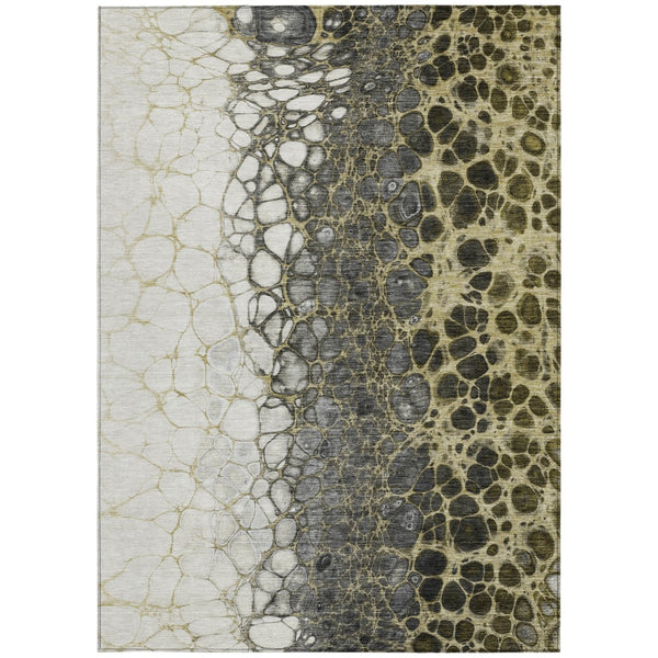 Homeroots 3' Stylish Green And Mint Abstract Washable Area Rug For Indoor And Outdoor Spaces, Durable Design 8' X 10' Polyester 582515