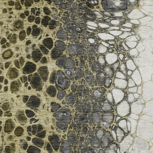 Homeroots 3' Stylish Green And Mint Abstract Washable Area Rug For Indoor And Outdoor Spaces, Durable Design 9' X 12' Polyester 582516