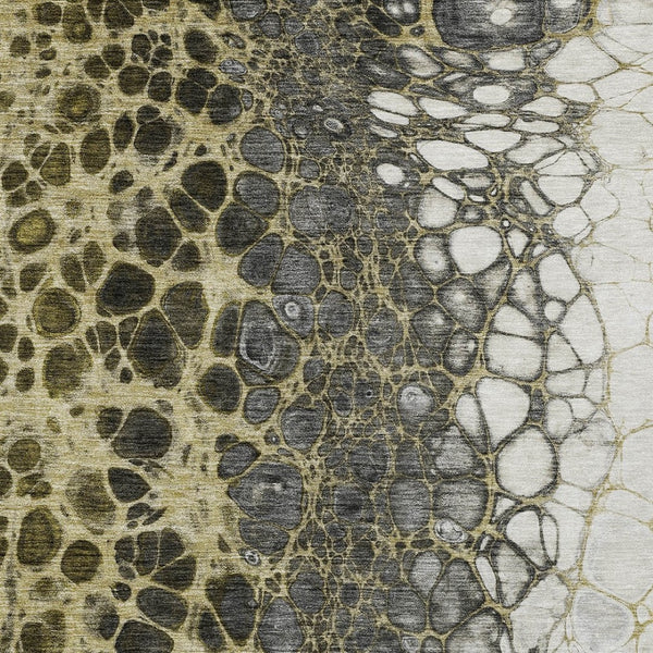 Homeroots 3' Stylish Green And Mint Abstract Washable Area Rug For Indoor And Outdoor Spaces, Durable Design 9' X 12' Polyester 582516