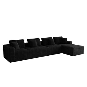 English Elm 153.5*68.9"modular Six Piece Corduroy Sectional Sofa with Reversible Chaise Living Room W3819S00151