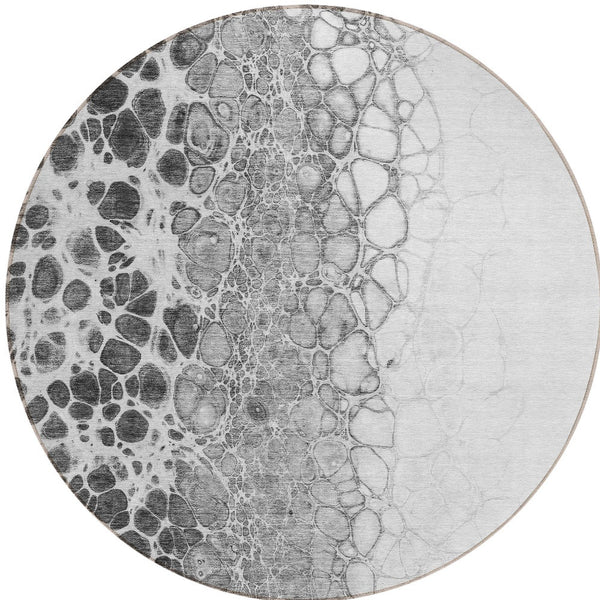 Homeroots 3' Stylish Green And Mint Abstract Washable Area Rug For Indoor And Outdoor Spaces, Durable Design 8' Round Polyester 582520