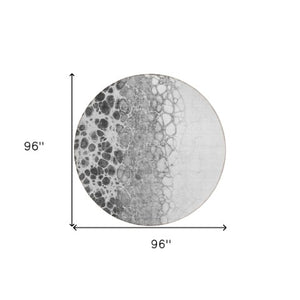 Homeroots 3' Stylish Green And Mint Abstract Washable Area Rug For Indoor And Outdoor Spaces, Durable Design 8' Round Polyester 582520