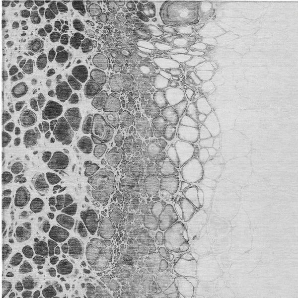 Homeroots 3' Stylish Green And Mint Abstract Washable Area Rug For Indoor And Outdoor Spaces, Durable Design 8' X 10' Polyester 582521