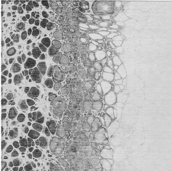 Homeroots 3' Stylish Green And Mint Abstract Washable Area Rug For Indoor And Outdoor Spaces, Durable Design 9' X 12' Polyester 582522