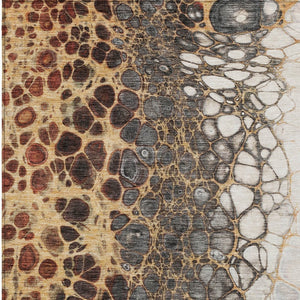 Homeroots 3' Stylish Green And Mint Abstract Washable Area Rug For Indoor And Outdoor Spaces, Durable Design 3' X 5' Polyester 582524