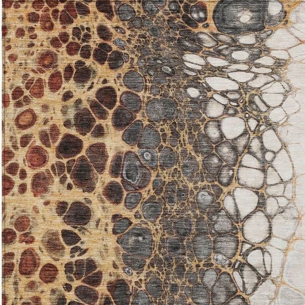 Homeroots 3' Stylish Green And Mint Abstract Washable Area Rug For Indoor And Outdoor Spaces, Durable Design 3' X 5' Polyester 582524