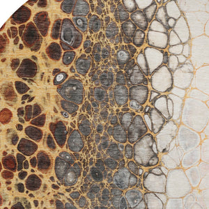 Homeroots 3' Stylish Green And Mint Abstract Washable Area Rug For Indoor And Outdoor Spaces, Durable Design 8' Round Polyester 582526