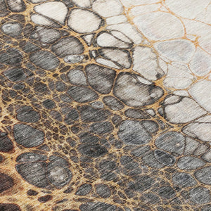 Homeroots 3' Stylish Green And Mint Abstract Washable Area Rug For Indoor And Outdoor Spaces, Durable Design 8' Round Polyester 582526