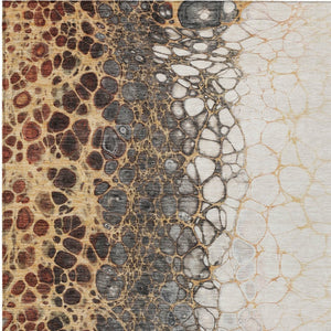 Homeroots 3' Stylish Green And Mint Abstract Washable Area Rug For Indoor And Outdoor Spaces, Durable Design 10' X 14' Polyester 582529