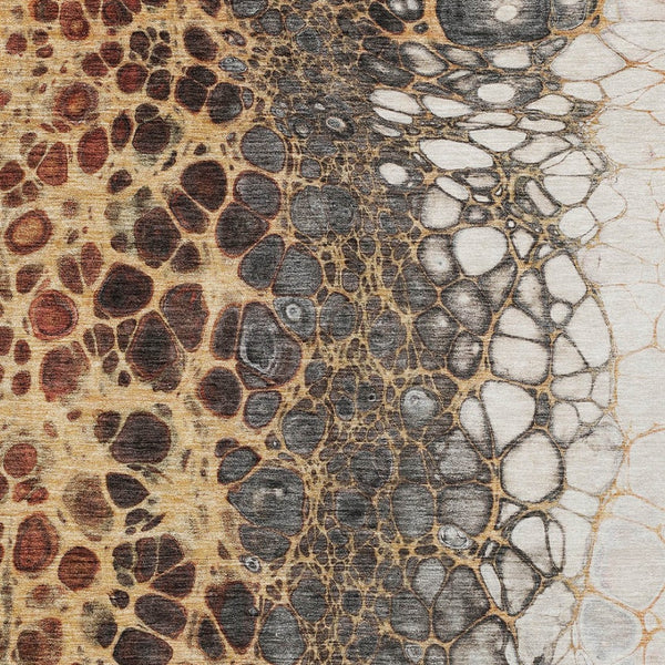 Homeroots 3' Stylish Green And Mint Abstract Washable Area Rug For Indoor And Outdoor Spaces, Durable Design 10' X 14' Polyester 582529