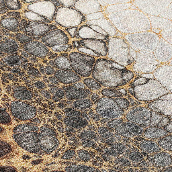 Homeroots 3' Stylish Green And Mint Abstract Washable Area Rug For Indoor And Outdoor Spaces, Durable Design 10' X 14' Polyester 582529